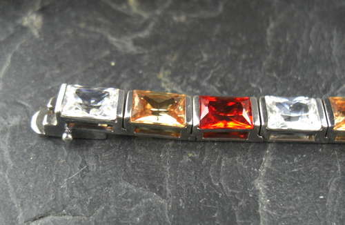 Pulsera M&M cristales de colores plata de ley 925 - Imagen 3 de 5