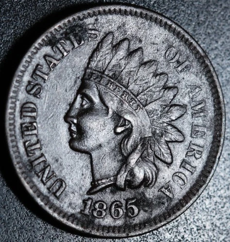 1865 INDIAN HEAD CENT - With LIBERTY & DIAMONDS - XF EF Details