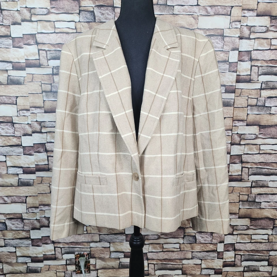 Pendleton 2 Piezas Falda Traje Mujer EU44 USA16 Cintura 38 Beige Ventana Lana Foto 4 de 4