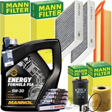 MANN INSPEKTIONSPAKET+MANNOL 5W-30 MOTORÖL passend für PEUGEOT 207 CITROËN C3 2