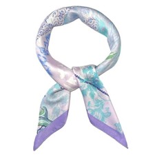 Square Satin silk Scarves Printed Neck Scarf 50s Retro Women Scarf Lightweight