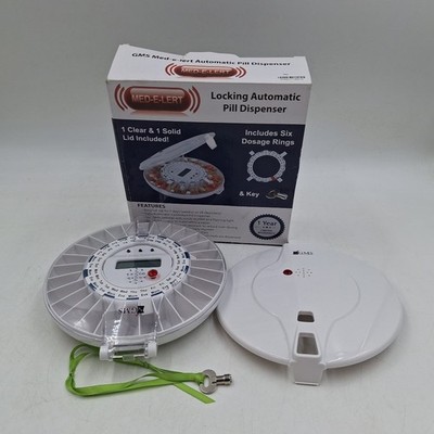 Med-E-Lert Locking Automatic Pill Dispenser 6 Alarm Setting Auto Dispenser + Key