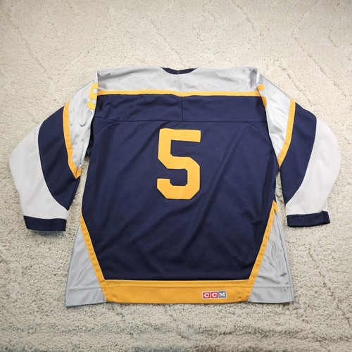 Vintage CCM Game Used High School Hockey Jersey Hand Stitched Vikings Logo Sz XL - Picture 3 of 24