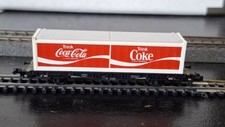 Fleischmann 8243, Spur N DB             Container -  Tragwagen "Coco Cola"