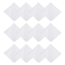 12Pcs 8x8" Microfiber Cleaning Cloth for Glasses Screens Camera, Natural White