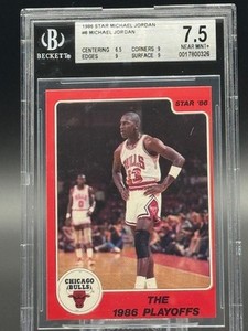 MICHAEL JORDAN 1986 Star #8 THE 1986 PLAYOFFS NM+ BGS 7.5