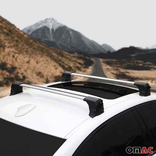 Roof Rack Cross Bars Luggage Carrier for Jeep Renegade 2015-23 Alu Silver 2 Pcs - Picture 2 of 11