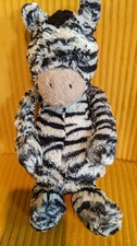 Jellycat London Bashful ZEBRA Plush 12" Stuffed Toy Animal Tan Gray/Wh. Stripes