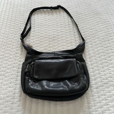 Vintage Wilson s Genuine Leather Shoulder Bag Black Purse