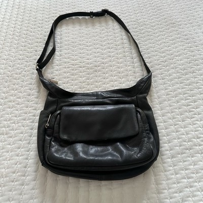 Vintage Wilson s Genuine Leather Shoulder Bag Black Purse