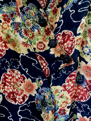 Spolverino URU Kristine Artsy 100% seta taglia XL art-to-wear look a strati floreale - Foto 2 di 14