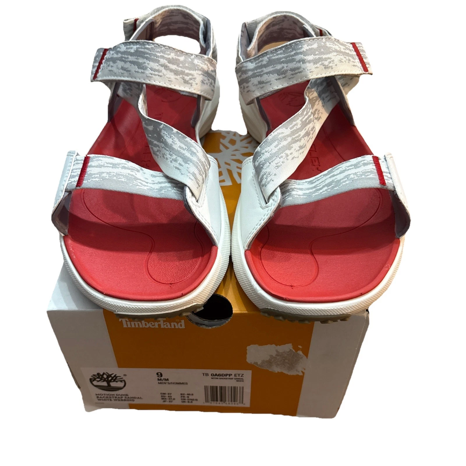 Timberland Men's Size 9 Motion Dune White Webbing Backstrap Sandal New NWT