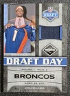 A 2011 Panini Limited - Draft Day Materials Von Miller 42/50 Worn Jersey Broncos