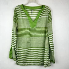 Michael Stars Top Women M Pullover Tunic Kelly Green Tunic Beach Vacation Cruise