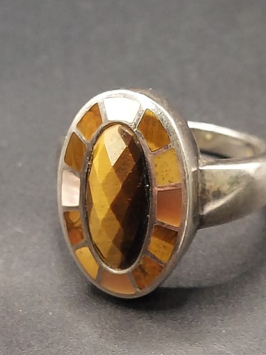 WHITNEY KELLY STERLING SILVER INLAID TIGER'S EYE RING! SZ 7 - Picture 6 of 7
