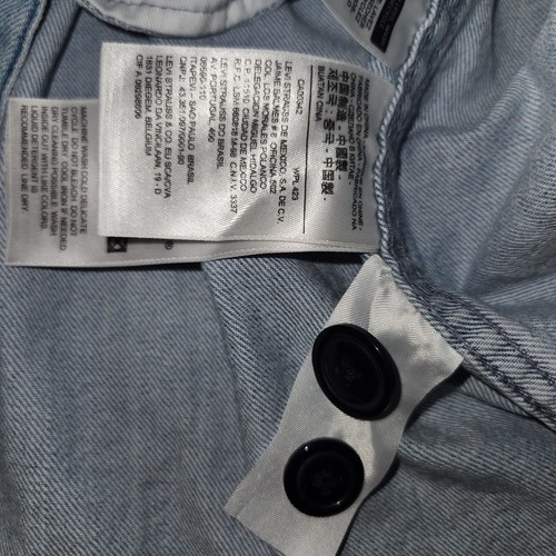 Levi's Denim Duster Jacket Raw Hem Light Wash Button Front Long Jean Coat - Bild 7 von 11