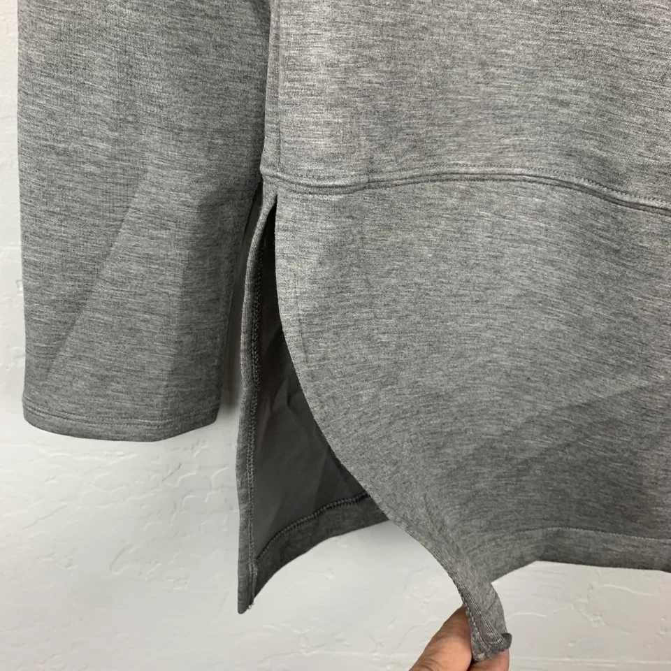 SPANX Air Essentials 上衣女式 XS 灰色束腰侧开衩弹力长袖 — 第 3/4 张图片