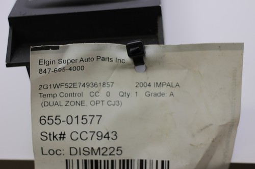 Genuine Chevrolet 10347157 Dual Zone Temperature Control Panel Fits 2004 Impala - Picture 6 of 6