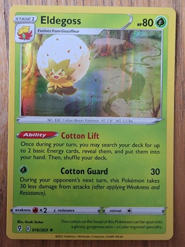 Eldegoss 016/203 Swsh07: Evolving Skies Holo - Picture 1 of 1