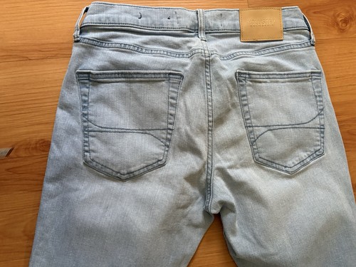 Jeans Hollister uomo 31x30 blu chiaro impilato skinny avanzato elasticizzato antistress - Foto 4 di 15