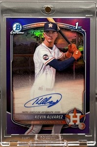 2025 Bowman Chrome Kevin Alvarez 1st Purple Auto /250 🔥 Astros #CPA-KA