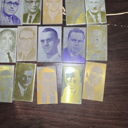 Lote de 28 bloques/placas obituarios vintage de fotos de periódicos con impresión de metal (1) - Imagen 5 de 6