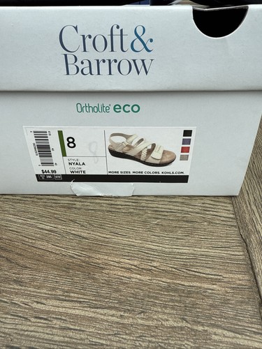 Croft & Barrow weiße Ortholite Komfort Sandalen Größe 8 MED - Bild 3 von 9