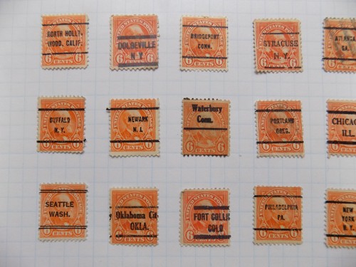 U S Coll'n of (24) used Diff't cities PRECANCEL DEFIN-7-23-C-6 C GARFIELD - Picture 2 of 2