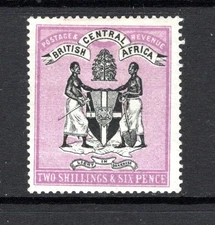 (874)     Nyasaland (BCA) 1895 (No Wmk) 2s.6d Black & Bright Magenta SG26 M/Mint