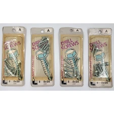 Midwest Fastener #8 X 5/8" Self Drill Screws Hex Head Silver 8 Pk Lot of 4