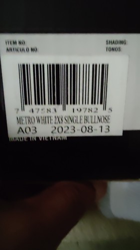 One Artic White 2x8 inch Vintage Ceramic Bullnose Trim Edge Tile New Old Stock - Picture 15 of 15