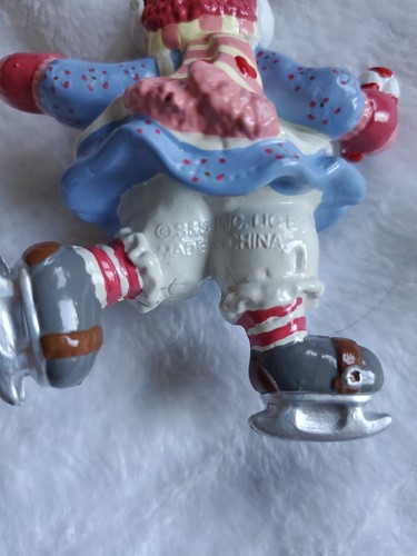2 Patines Vintage Kurt Adler Raggedy Ann Andy Muñeco de Nieve Adorno de Navidad Look NUEVO - Imagen 7 de 7