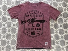 Affliction Molon Labe A18467 Men's Short Sleeve Graphic Reversible Shirt Sz L