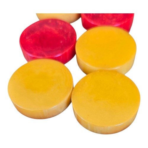 Vintage Bakelite Cardinal Backgammon Set Swirl Red & Butterscotch - Picture 3 of 10