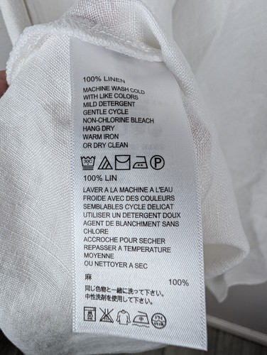 ABITO TUBINO LINO BIANCO TOMMY BAHAMA NUOVO SENZA ETICHETTE PICCOLE TASCHE SPIAGGIA COSTIERA NAUTICA183 - Foto 4 di 5