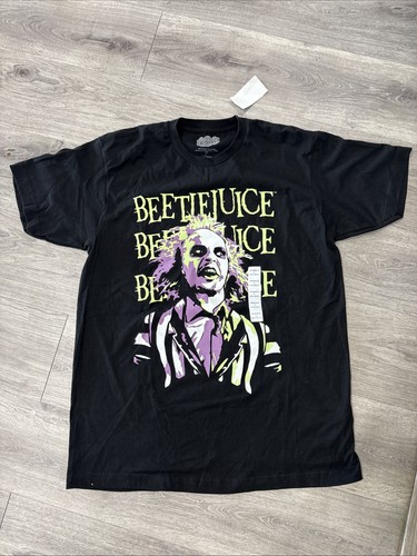 BeetleJuice T-Shirt Mens Large Black Graphic Print Short Sleeve Cotton Crewneck - Bild 1 von 4