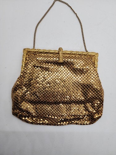 Vintage Abendtasche Gold Netz Metall Art Deco kleine Handtasche antik - Bild 1 von 8