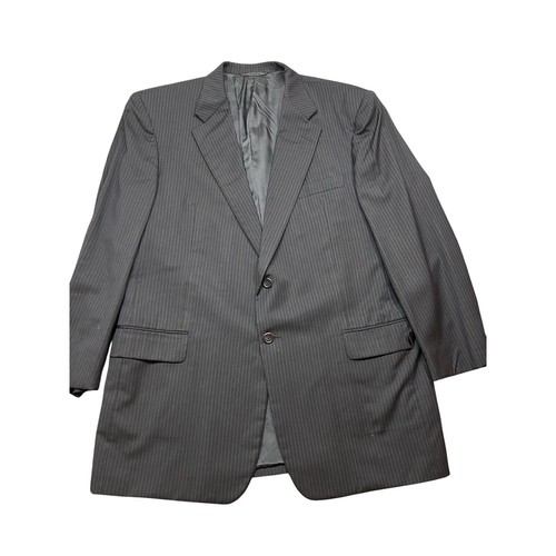 Hickey Freeman Nordstrom Mens Jacket Coat Suit 46 Oakbrook Blue Pinstriped Wool - Picture 4 of 11