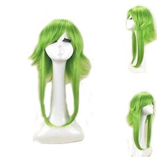 Women Cosplay Wig Green Hair Length Straight Costume Wigs