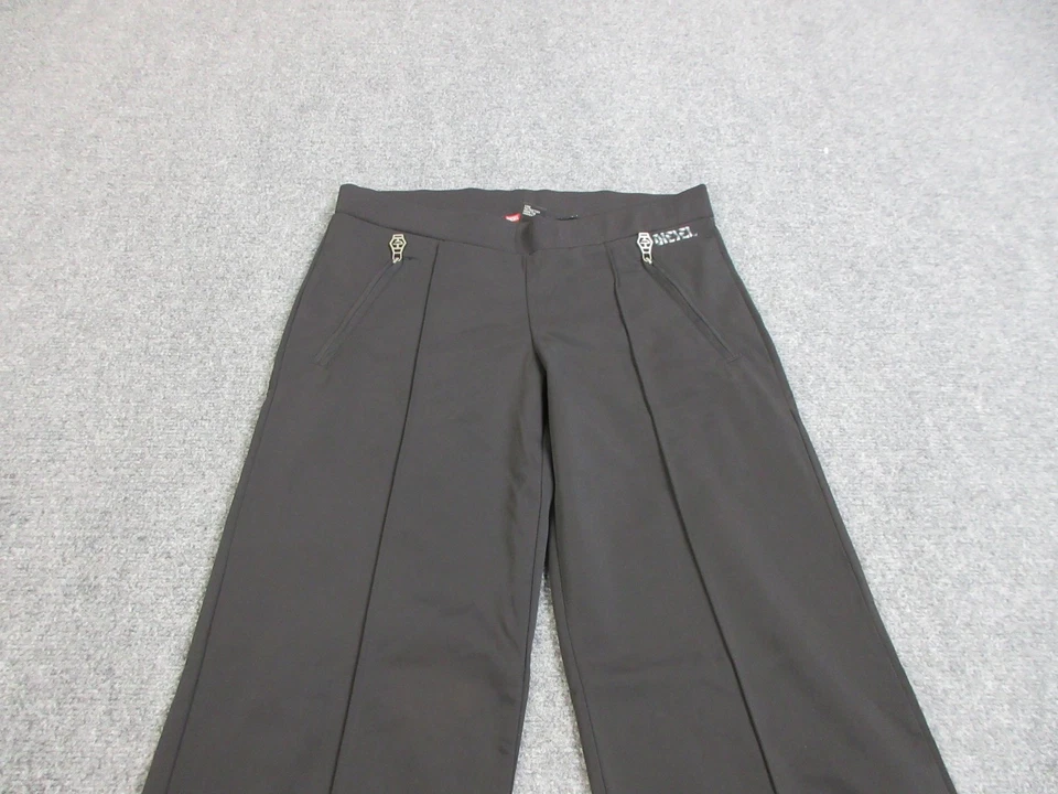 Pantalones Diesel para mujer grandes negros pierna ancha acampanados elásticos nailon poliéster salón Foto 3 de 4