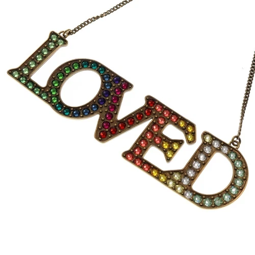 Collana Gucci LOVED Love Motivo Cristallo Oro Multi 472207