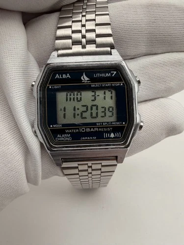 RARE Vintage Seiko Alba Lithium 7 Digital Watch W309-4210 — Alarm Chronograph