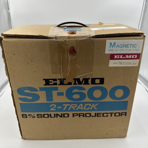 Proyector de sonido magnético vintage Elmo ST-600 2 pistas Super 8 con caja - Imagen 8 de 8