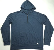 Large Vuori Ponto Performance 1/2 Zip Hoodie Sweatshirt Dark Teal Men's V244