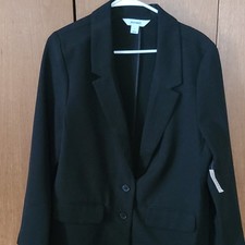 Old Navy Women's Black Blazer Size L Notch Lapel Single-Breasted
