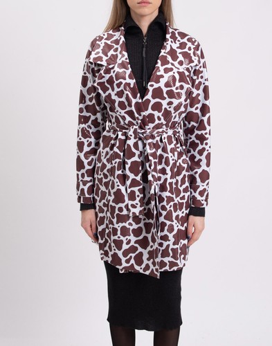 RRP €180 LA FILLE DES FLEURS Trench Coat Size S Giraffe Pattern Made in Italy - Picture 4 of 9