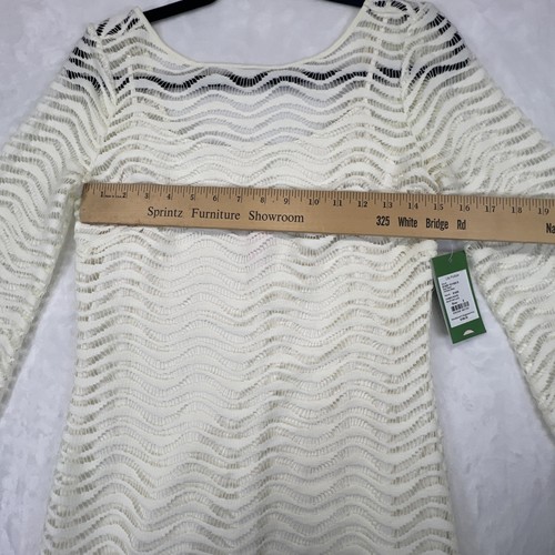 Abito topanga nuovo con etichette Lilly Pulitzer designer cameo bianco maglia ondulata pizzo piccolo - Foto 6 di 12