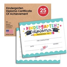 Kindergarten Certificates of Completion 25 Pack Graduation Diploma for Kids
