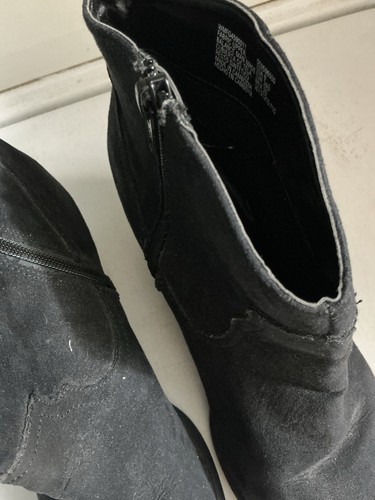 Faded Glory Womens Black Suede Leather Side Zip Ankle Boots  Size 8 - Bild 3 von 5