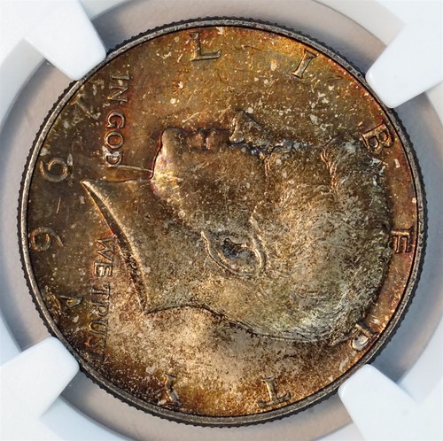 1964 D 50C US Kennedy Silver Half Dollar Coin (NGC MS 65 MS65) TONED - Picture 8 of 10